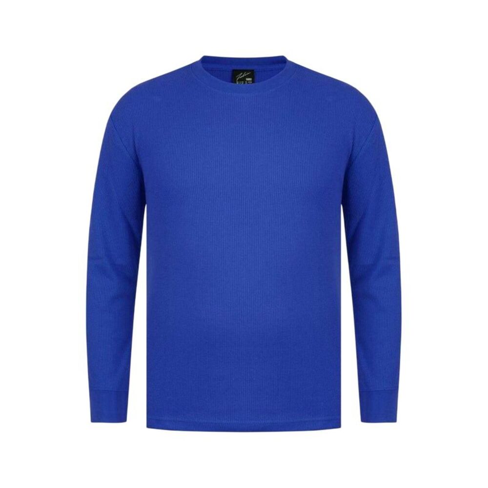 Fabric Mens Waffle Long-Sleeved T-Shirt / Blue